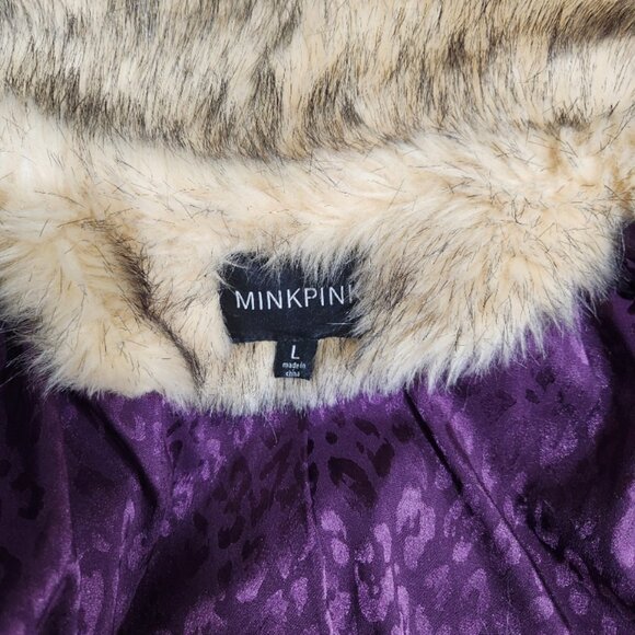 💋BOHO CLAM💋VTG 70s Vibe Lux Chunky Vegan Topped Fox Fur Coat in Beige & Black - Picture 14 of 16